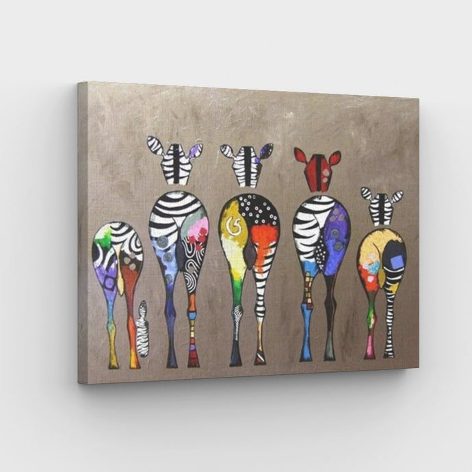Color Zebras Canvas - Painting by numbers shop
