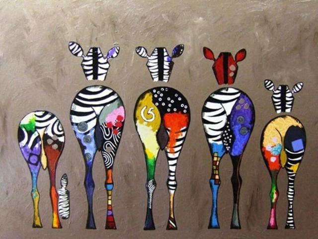 Farbe Zebras - Malen-nach-Zahlen-Shop