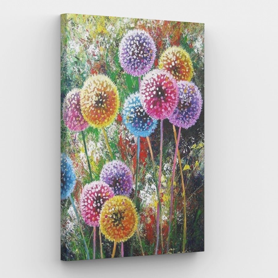 Colorful Dandelions Canvas - Painting by numbers shop