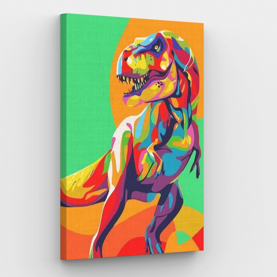 Bunte Dinosaurier-Leinwand – Malen-nach-Zahlen-Shop