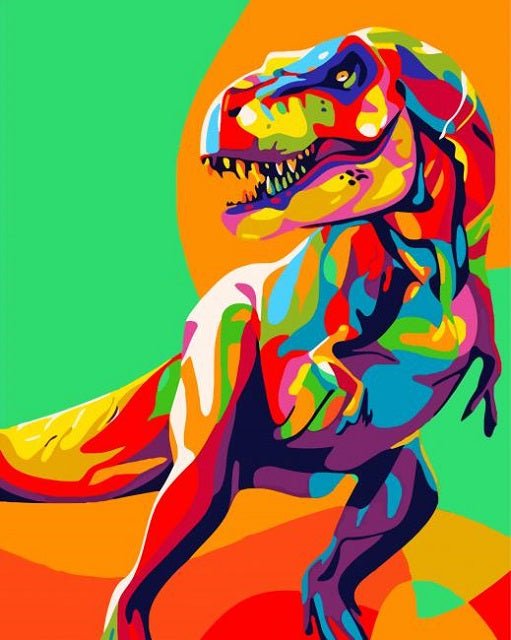 Kleurrijke dinosaurus - Schilderen op nummer winkel