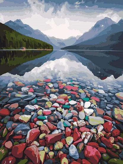 Colorful Pebbles Landscape - Painting by numbers shop