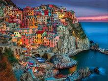 Load image into Gallery viewer, Colorful Town on Cliff - Painting by numbers shop
