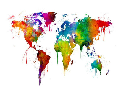 Colorful World Map - Painting by numbers shop