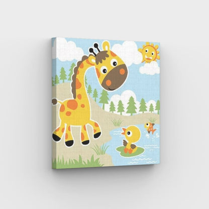 Cute Giraffe Canvas - Painting by numbers shop