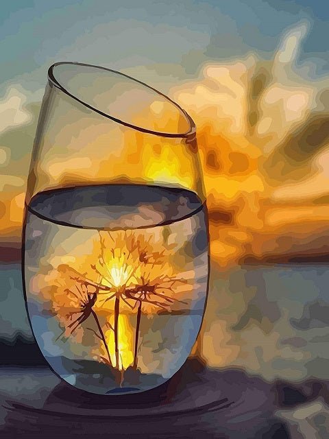 Dandelions in Glass - Painting by numbers shop