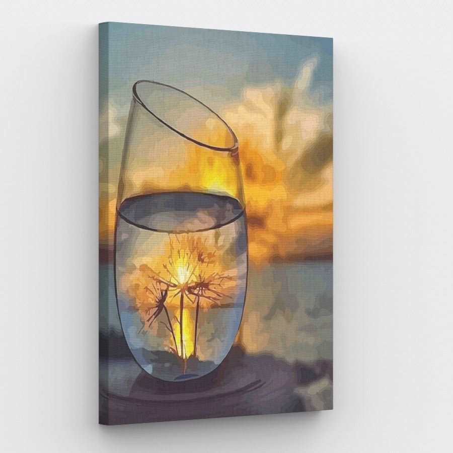 Dandelions in Glass Canvas - Painting by numbers shop