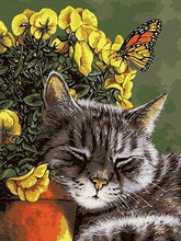 Laad afbeelding in galerijviewer, Dreaming Cat - Schilderen op nummer winkel