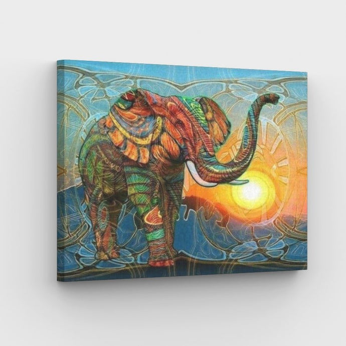Ethnic Elephant Canvas - Painting by numbers shop
