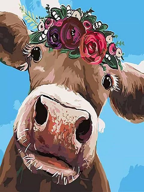 Flower Cow Paint by Numbers