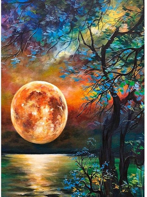 Full Moon - Painting by numbers shop
