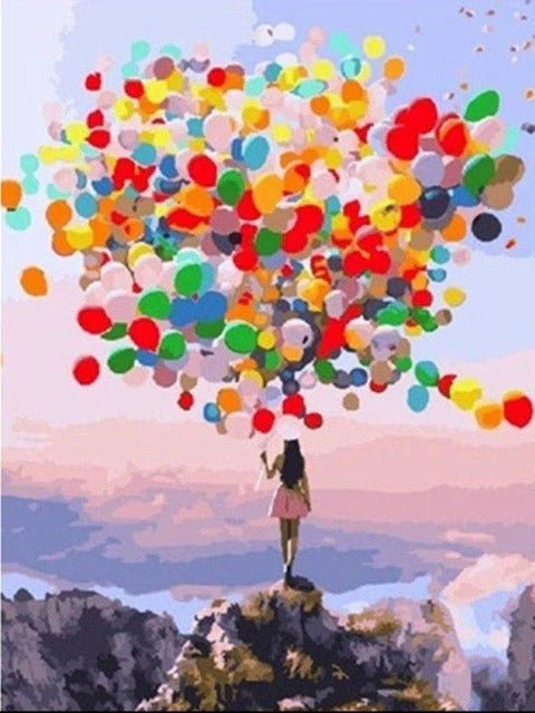 Girl with Balloons - Painting by numbers shop