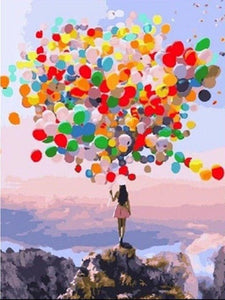Mädchen mit Luftballons - Malen-nach-Zahlen-Shop