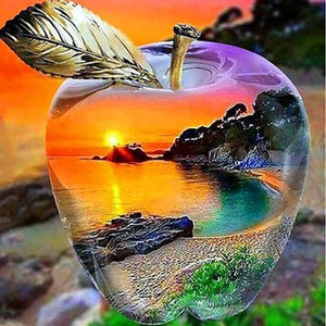 Glas Apple Beach Sunset - Malen-nach-Zahlen-Shop