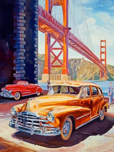 Golden Gate und Autos - Malen-nach-Zahlen-Shop