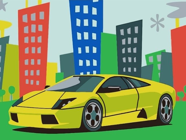 Green Lamborghini - Painting by numbers shop