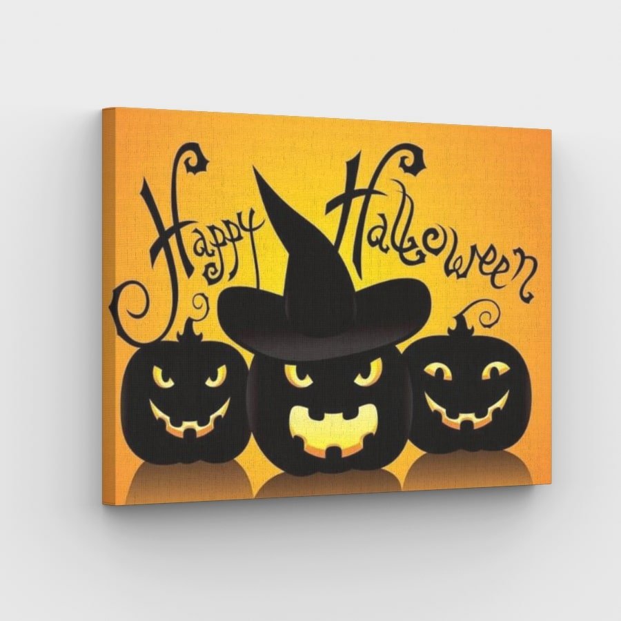 Halloween-Jack-O-Laternen-Leinwand – Malen-nach-Zahlen-Shop