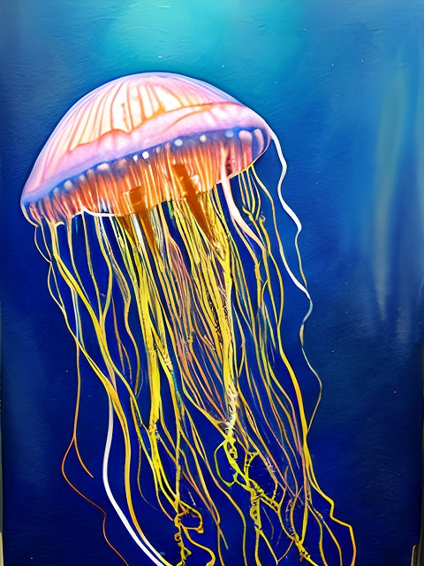 Jellyfish in the Sea Paint by numbers