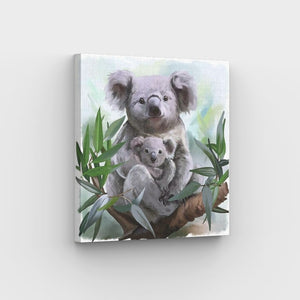 Koala mit ihrem Baby auf Leinwand – Malen-nach-Zahlen-Shop