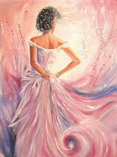 Laad afbeelding in galerijviewer, Dame in roze jurk - Schilderen op nummer winkel