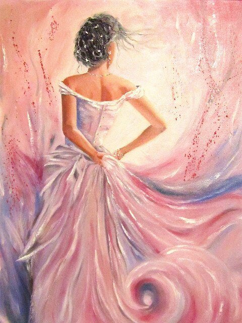Lady in Pink Dress - Painting by numbers shop
