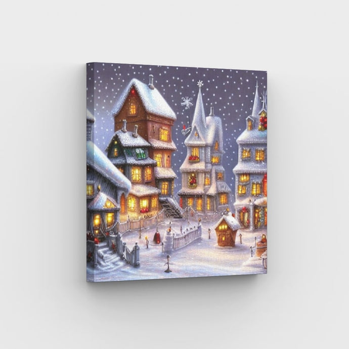 Lots of Snow this Christmas Canvas - Painting by numbers shop