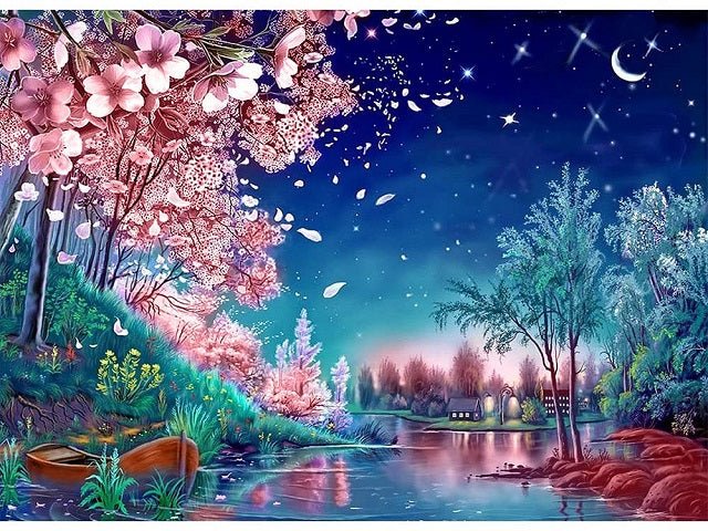 Magical Blossoming Night - Painting by numbers shop