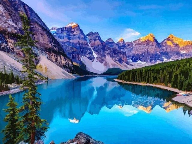 Majestic Mountains and Lake - Painting by numbers shop