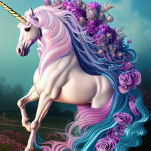 Laden Sie das Bild in den Galerie-Viewer, Majestic Unicorn with Flowery Mane Paint by Numbers