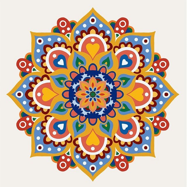 Mandala of Hearts Canvas - Painting by numbers shop