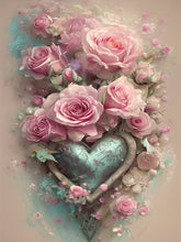 Laad afbeelding in Gallery-viewer, Metal Heart verstrengeld in Roses Paint by Numbers