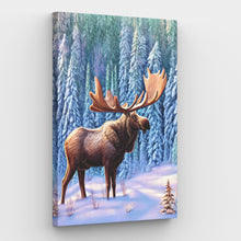 Laad de afbeelding in de Gallery-viewer, Mighty Elk in zijn Kingdom Pint by Numbers Canvas