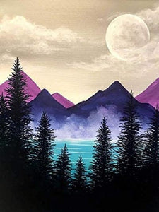 Misty Purple Mountains - Malen-nach-Zahlen-Shop