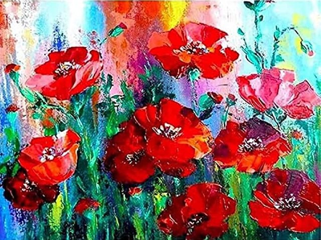 Modern Art Poppies - Painting by numbers shop