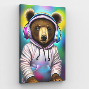 Modern Hi-Fi Bear Canvas - Painting by numbers shop