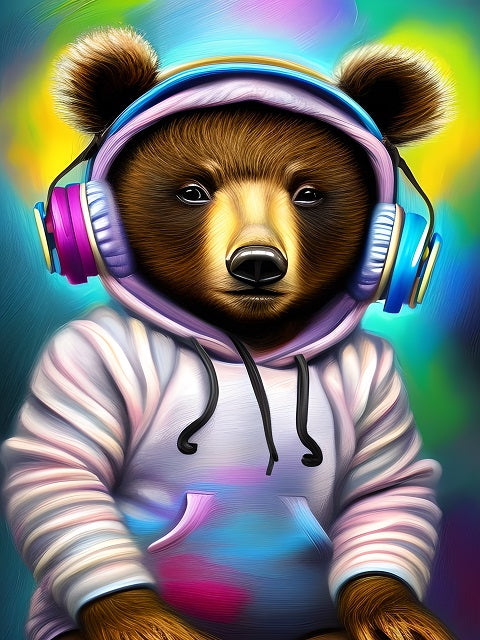 Modern Hi-Fi Bear - Painting by numbers shop
