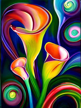 Laad afbeelding in Gallery-viewer, Mosaic Calla Lily Paint by numbers
