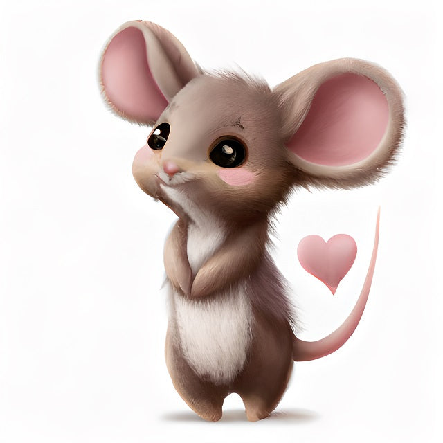 Mouse in Love Paint by Numbers