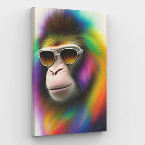 Neon Funky Gorilla Canvas - Painting by numbers shop