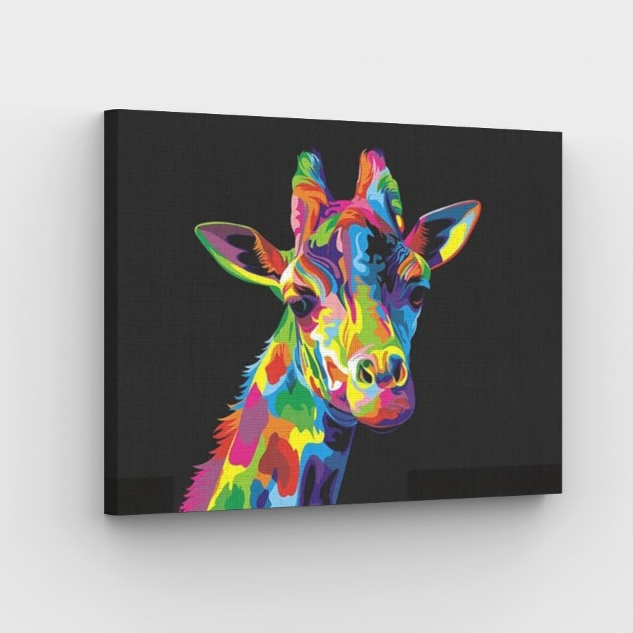 Neon Giraffe Canvas - Painting by numbers shop