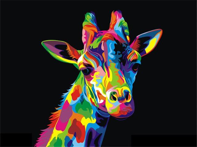 Neon Giraffe - Paint by numbers