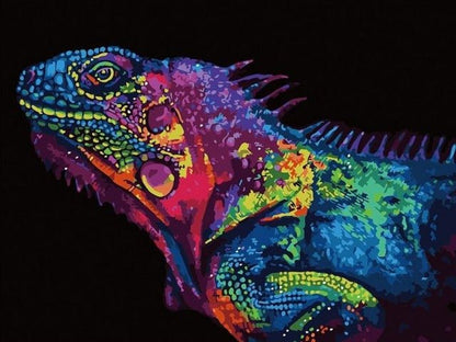 Neon Komodo Dragon - Painting by numbers shop