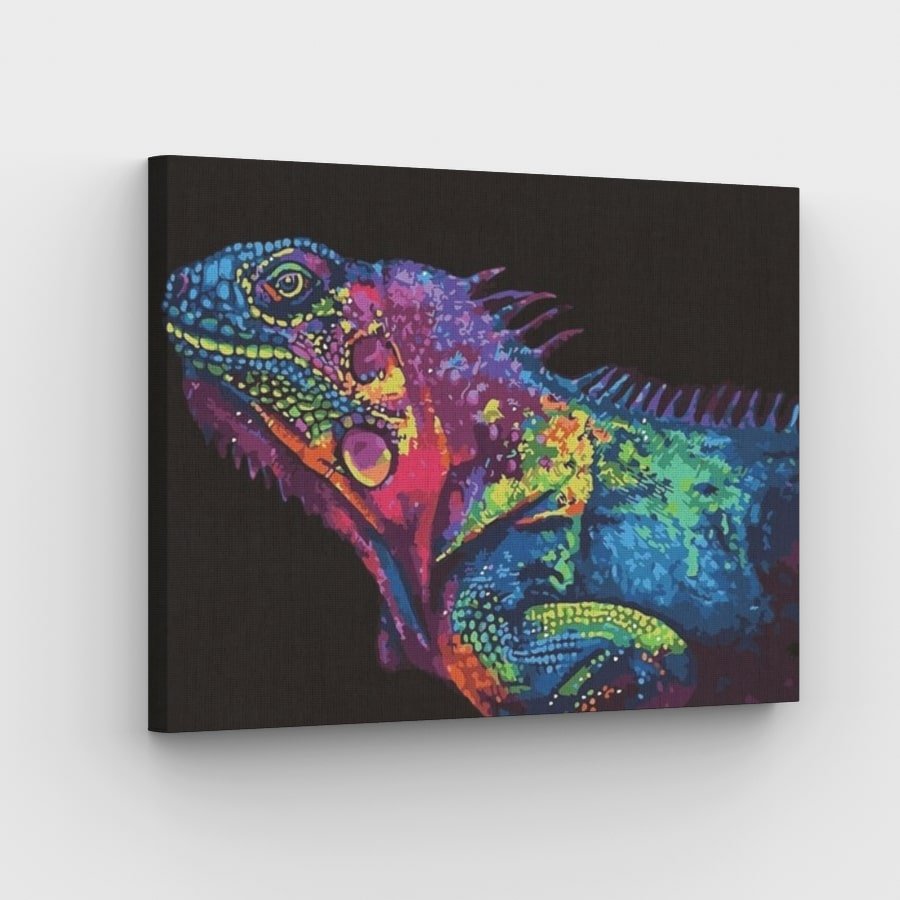 Neon Komodo Dragon Canvas - Painting by numbers shop