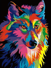 Laden Sie das Bild in den Galerie-Viewer, Neon Wolf Paint by Numbers Kit - Malen-nach-Zahlen-Shop