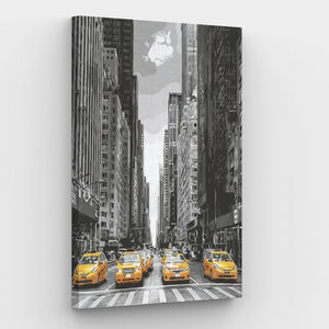 New York Taxi Canvas - Schilderen op nummerwinkel