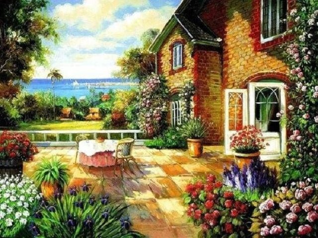Old House by the Sea - Painting by numbers shop