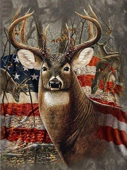 Patriotic Deer - Schilderen op nummer winkel