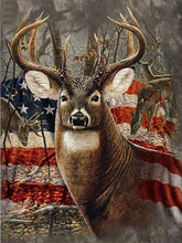 Laden Sie das Bild in den Galerie-Viewer, Patriotic Deer - Malen-nach-Zahlen-Shop