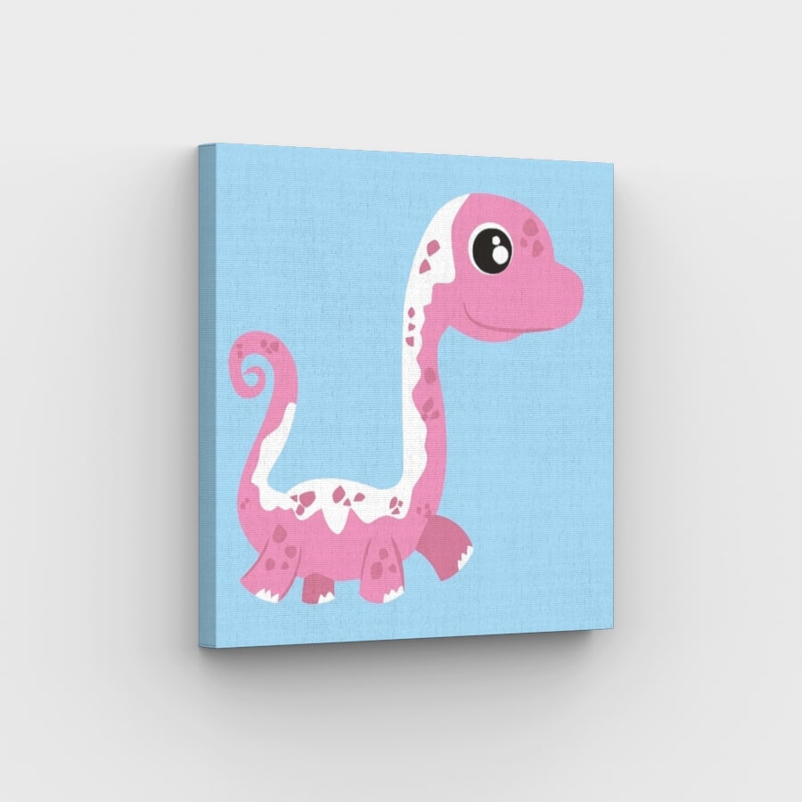 Pink Dino Canvas - Schilderij op nummerwinkel