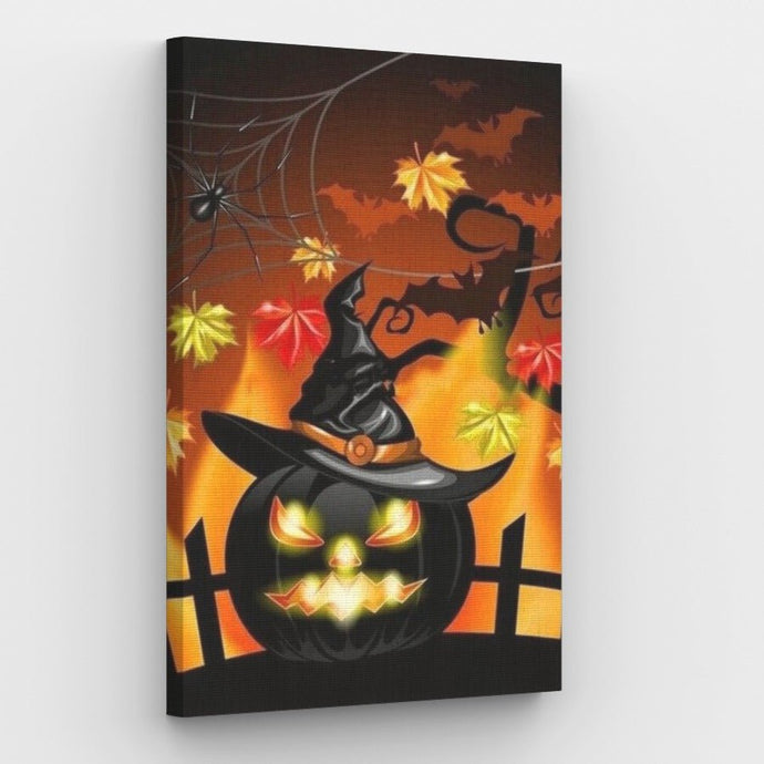 Pumpkin at night Canvas - Painting by numbers shop